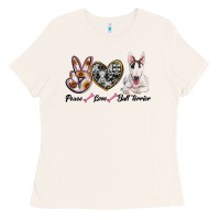 Bone peace love bull terrier Ladies Tee - RanaPortraitStore