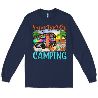Navy summer camping Long Sleeve Tee - JahusDesignShop