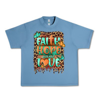 Pebble Blue faith hope and love Urban Heavy Tee - BarkalooDesign