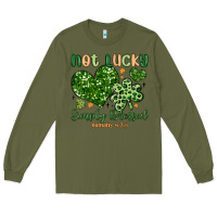 Army Green not lucky simply blessed Long Sleeve Tee - MaliasSmallBusiness