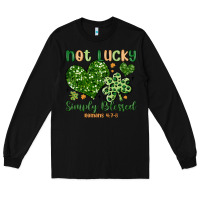 Black not lucky simply blessed Long Sleeve Tee - MaliasSmallBusiness