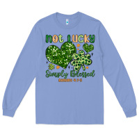 Colony Blue not lucky simply blessed Long Sleeve Tee - MaliasSmallBusiness
