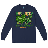 Navy not lucky simply blessed Long Sleeve Tee - MaliasSmallBusiness