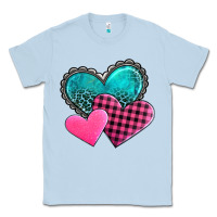 Dusty Blue valentine's day hearts Classic Tee - AdoDesignShop
