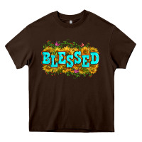 Chocolate Brown western blessed Heavy Core Tee - Zillion Design Studio