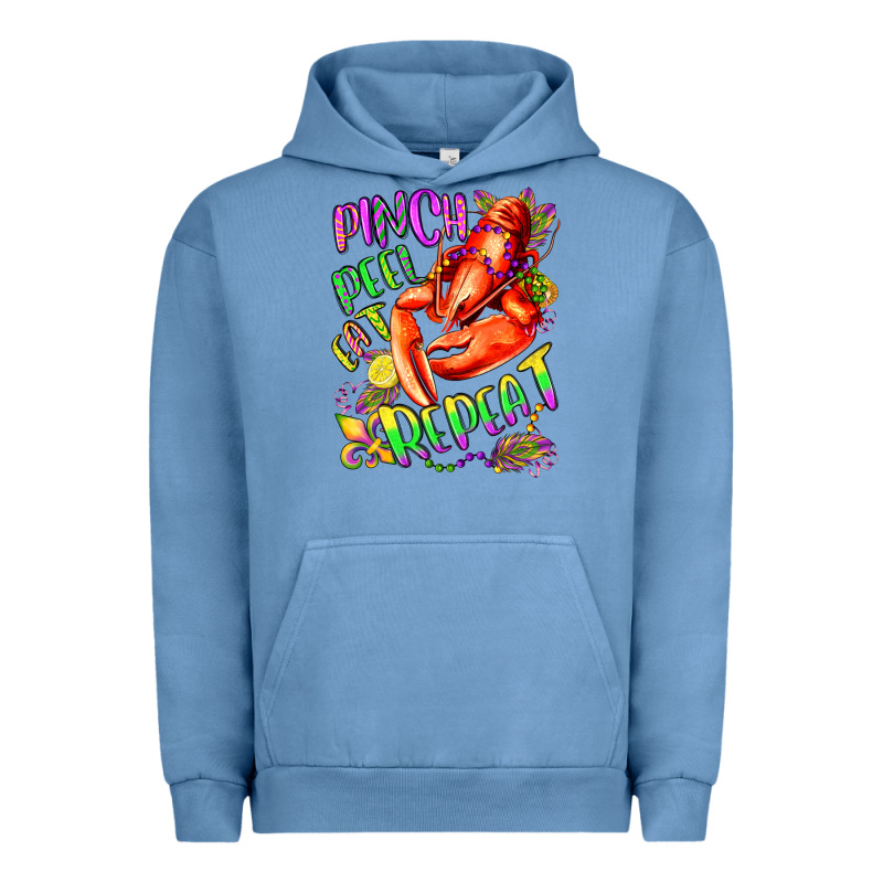 Pinch Peel Eat Repeat Mardi Gras Olivia Urban Hoodie by OliviaCreatesArt | Teevron