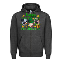 Charcoal Heather Happy Saint Patrick'S Day With Clover Zipper Hoodie - BundleAndBundleShop