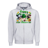Happy Saint Patrick's Day With Clover Zipper Hoodie | Teevron