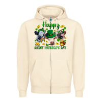 Sandshell Happy Saint Patrick'S Day With Clover Zipper Hoodie - BundleAndBundleShop