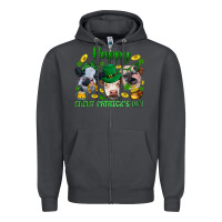 Smoke Happy Saint Patrick'S Day With Clover Zipper Hoodie - BundleAndBundleShop