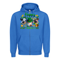 True Royal Happy Saint Patrick'S Day With Clover Zipper Hoodie - BundleAndBundleShop