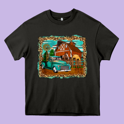 Rustic Country Barn Heavy Core Tee Designed By Zillion Design Studio