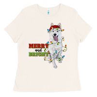 Bone merry and bright white shepherd Ladies Tee - RanaPortraitStore