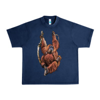 Navy Orangutan And Baby Urban Heavy Tee - LillyAllenDesigns