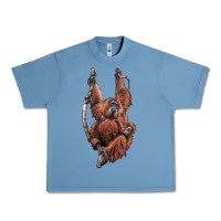 Pebble Blue Orangutan And Baby Urban Heavy Tee - LillyAllenDesigns
