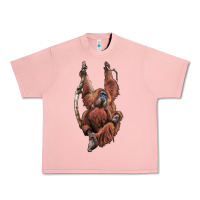 Salmon Orangutan And Baby Urban Heavy Tee - LillyAllenDesigns
