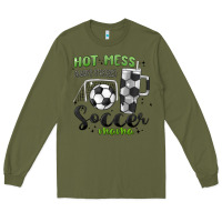 Army Green hot mess always stressed soccer mama stanley cup Long Sleeve Tee - MaliasSmallBusiness