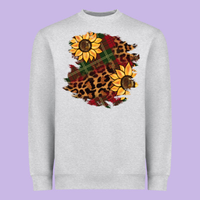 Christmas Leopard Sunflower Heavyweight Sweatshirt Designed By Barkaloodesign