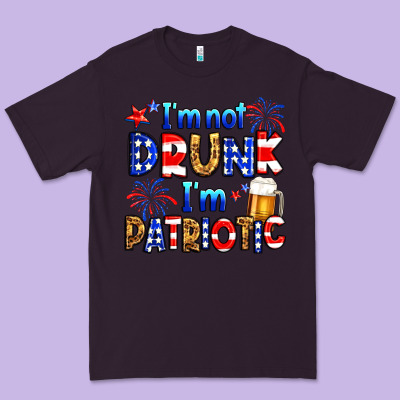 I'm Not Drunk I'm Patriotic Premium Tee Designed By Neo Western