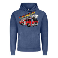 Vintage Denim firefighter fire truck Vintage Hoodie - Artiststas