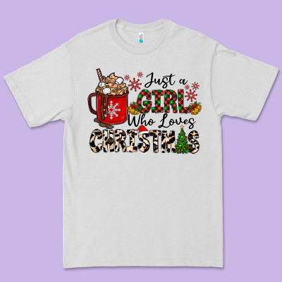 Just A Girl Who Loves Christmas Premium Tee Designed By Cowhidedigitalart
