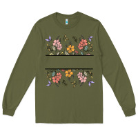 Army Green wildflower your text here Long Sleeve Tee - MaliasSmallBusiness