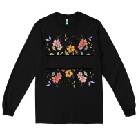 Black wildflower your text here Long Sleeve Tee - MaliasSmallBusiness