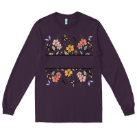 Plum wildflower your text here Long Sleeve Tee - MaliasSmallBusiness