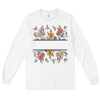 White wildflower your text here Long Sleeve Tee - MaliasSmallBusiness