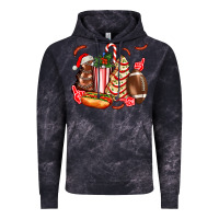Cloud Black Christmas tree cake American football  ball and hot dogs ado Vintage Hoodie - AdoDesignShop