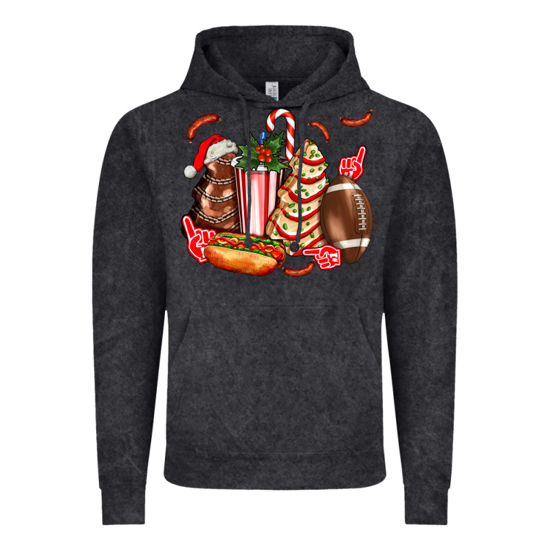 Christmas Tree Cake American Football  Ball And Hot Dogs Ado Vintage Hoodie by AdoDesignShop | Teevron