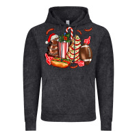 Vintage Black Christmas tree cake American football  ball and hot dogs ado Vintage Hoodie - AdoDesignShop