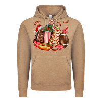 Vintage Coffee Christmas tree cake American football  ball and hot dogs ado Vintage Hoodie - AdoDesignShop