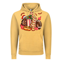 Vintage Mustard Christmas tree cake American football  ball and hot dogs ado Vintage Hoodie - AdoDesignShop