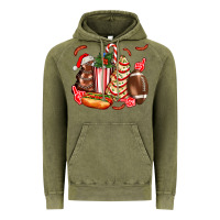Vintage Olive Christmas tree cake American football  ball and hot dogs ado Vintage Hoodie - AdoDesignShop