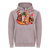 Vintage Zinc Christmas tree cake American football  ball and hot dogs ado Vintage Hoodie - AdoDesignShop