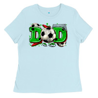 Baby Blue dad soccer Ladies Tee - Zillion Design Studio