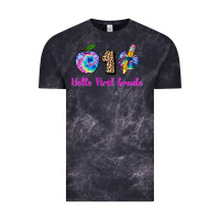 Cloud Black hello first grade tie dye 3200x2400 Vintage Tee - AdoDesignShop