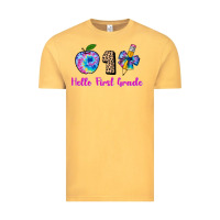 Vintage Mustard hello first grade tie dye 3200x2400 Vintage Tee - AdoDesignShop