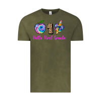 Vintage Olive hello first grade tie dye 3200x2400 Vintage Tee - AdoDesignShop