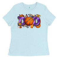 Baby Blue dad basketball Ladies Tee - Zillion Design Studio