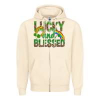 Sandshell Lucky And Blessed St Patricks Zipper Hoodie - BundleAndBundleShop