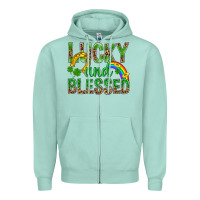 Lucky And Blessed St Patricks Zipper Hoodie | Teevron