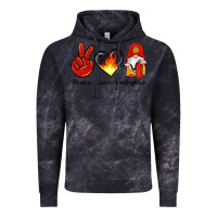 Cloud Black peace love firefighter Vintage Hoodie - Artiststas