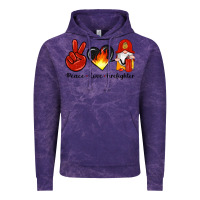Cloud Purple peace love firefighter Vintage Hoodie - Artiststas