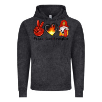 Vintage Black peace love firefighter Vintage Hoodie - Artiststas