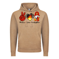 Vintage Coffee peace love firefighter Vintage Hoodie - Artiststas