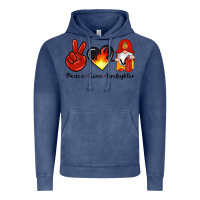 Vintage Denim peace love firefighter Vintage Hoodie - Artiststas