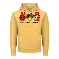 Vintage Mustard peace love firefighter Vintage Hoodie - Artiststas