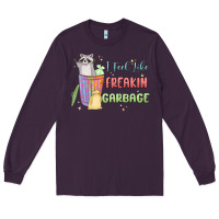 Plum i feel like garbage raccoon Long Sleeve Tee - MaliasSmallBusiness